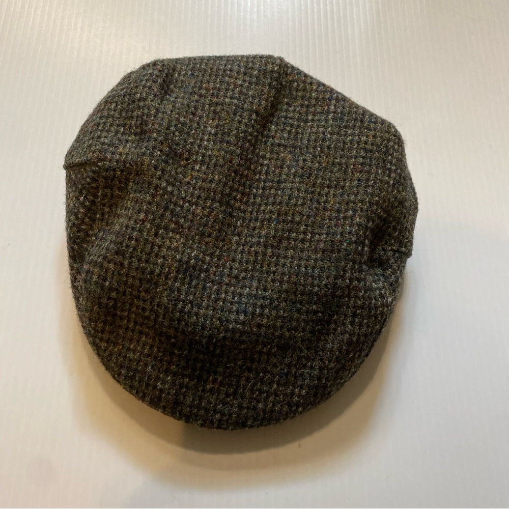 Vintage Made in USA L.L. Bean Harris Tweed 100% Wool Flat Newsboy Cap
